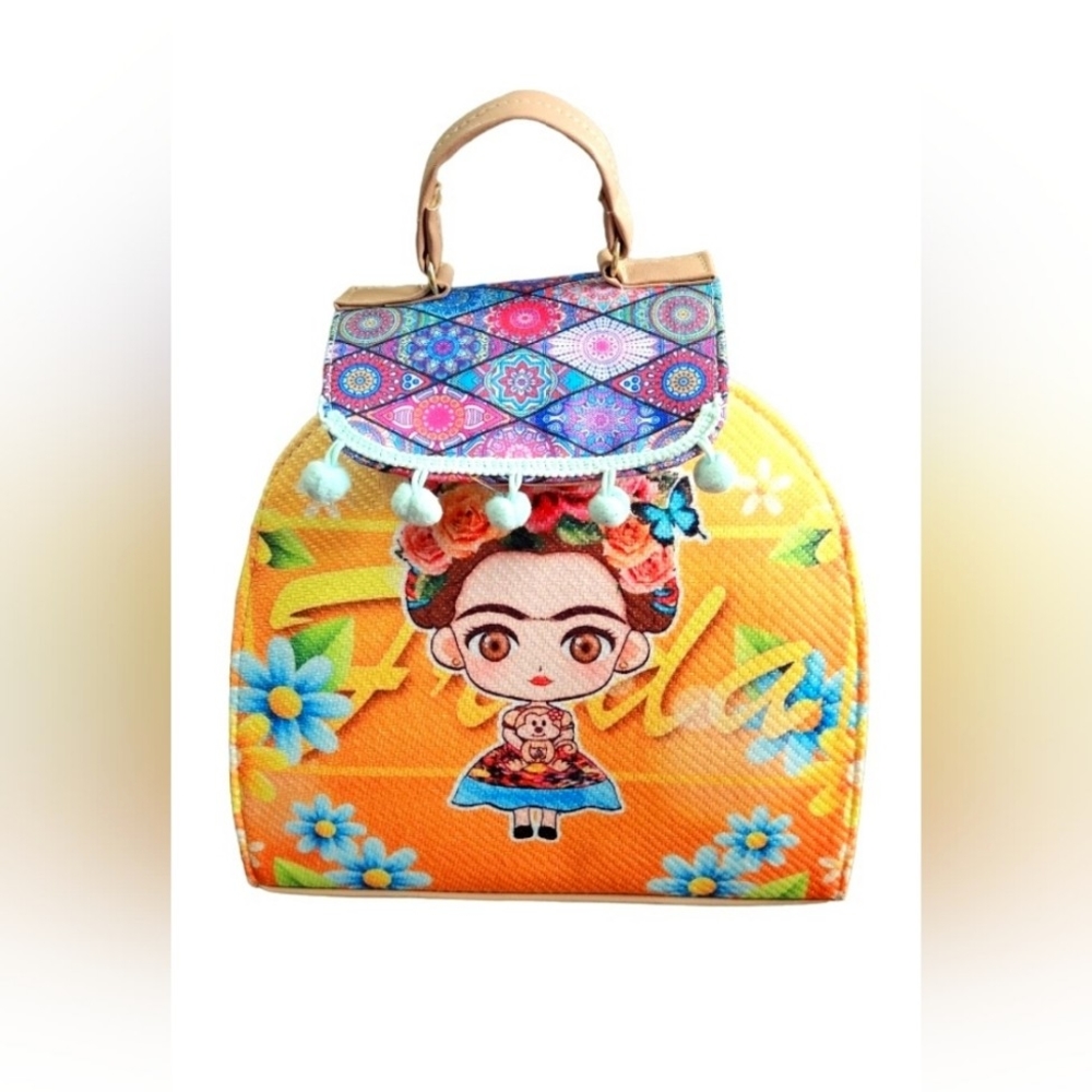 Frida Kahlo Mexican Backpack NEW/ mochila/Bolsa Mexicana bordada ( Artesanal)